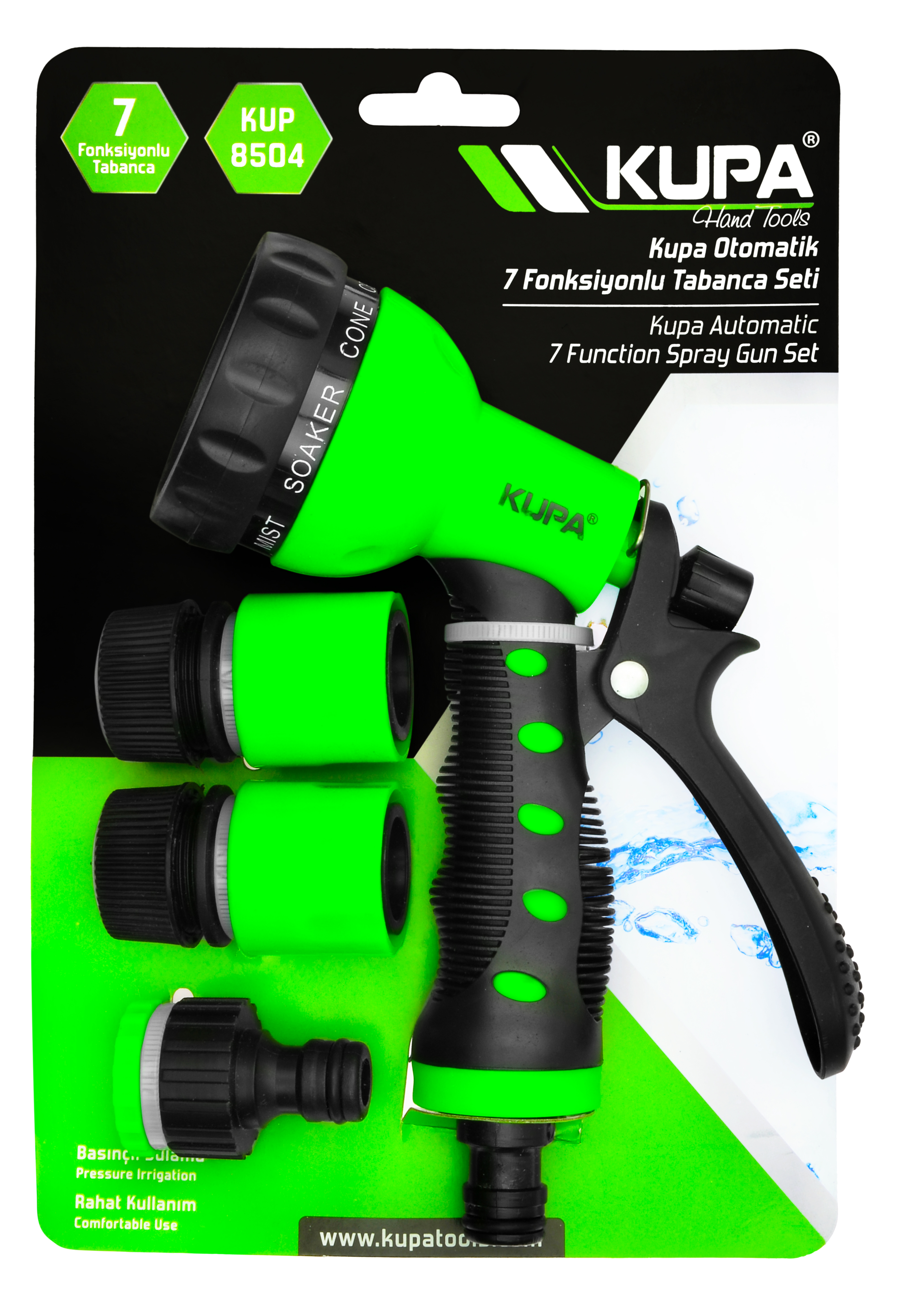 KUPA OTOMATİK 7 FONKSİYONLU TABANCA 4'LÜ SET 1/2"